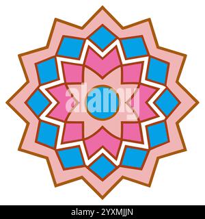 Splendido motivo geometrico islamico - elegante design a stella araba per l'arredamento della casa, l'arte digitale e la stampa Illustrazione Vettoriale