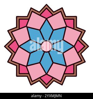 Splendido motivo geometrico islamico - elegante design a stella araba per l'arredamento della casa, l'arte digitale e la stampa Illustrazione Vettoriale