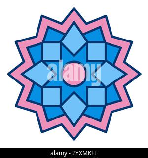Splendido motivo geometrico islamico - elegante design a stella araba per l'arredamento della casa, l'arte digitale e la stampa Illustrazione Vettoriale