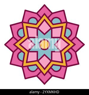 Splendido motivo geometrico islamico - elegante design a stella araba per l'arredamento della casa, l'arte digitale e la stampa Illustrazione Vettoriale