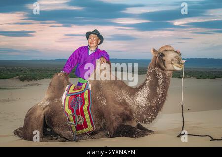 Gobi Herder Foto Stock