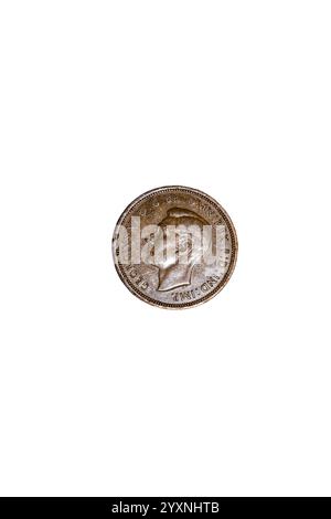 Lato dritto di 1944 mezzo penny con testa di re Giorgio vi Foto Stock