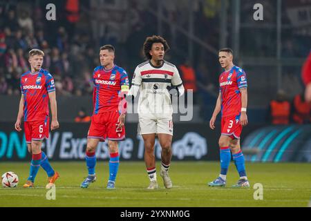 Pilsen, Repubblica Ceca. 12 dicembre 2024. Durante il match FC Viktoria Plzen contro Manchester United FC UEFA Europa League 6 Doosan Arena, Pilsen, Repubblica Ceca il 12 dicembre 2024 Credit: Every Second Media/Alamy Live News Foto Stock