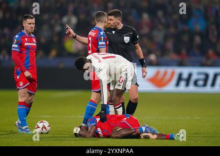 Pilsen, Repubblica Ceca. 12 dicembre 2024. Durante il match FC Viktoria Plzen contro Manchester United FC UEFA Europa League 6 Doosan Arena, Pilsen, Repubblica Ceca il 12 dicembre 2024 Credit: Every Second Media/Alamy Live News Foto Stock