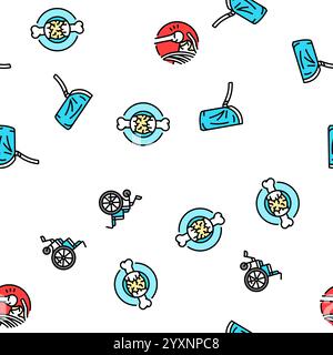 lesione da frattura osso rompere il vettore del pattern senza cuciture Illustrazione Vettoriale