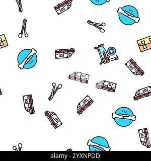 lesione da frattura osso rompere il vettore del pattern senza cuciture Illustrazione Vettoriale