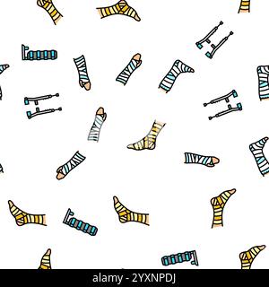 lesione da frattura osso rompere il vettore del pattern senza cuciture Illustrazione Vettoriale