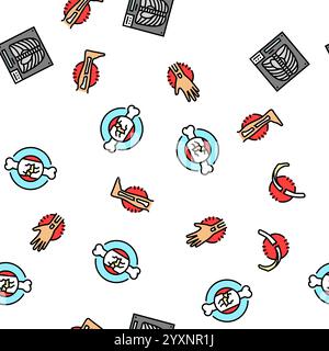 lesione da frattura osso rompere il vettore del pattern senza cuciture Illustrazione Vettoriale