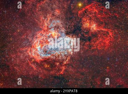 La Nebulosa Omega, una regione stellare nella costellazione del Sagittario. Foto Stock
