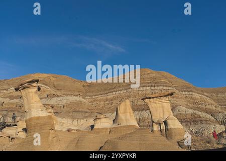 Willow Creek Hoodoos vicino a Drumheller, Alberta, Canada Foto Stock