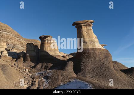 Willow Creek Hoodoos vicino a Drumheller, Alberta, Canada Foto Stock