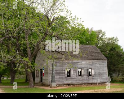 Texas Independence Hall, dove fu firmata la dichiarazione di indipendenza che rese il Texas una repubblica e annunciò la sua secessione dal Messico. Il corridoio Foto Stock