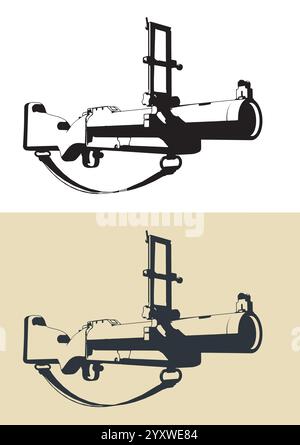 Illustrazioni vettoriali stilizzate del lanciagranate M79 Illustrazione Vettoriale