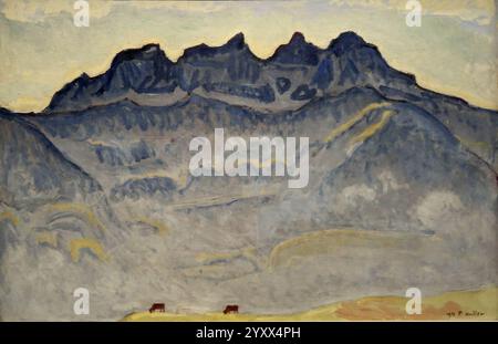 Dents du Midi da Champery di Ferdinand Hodler (1853-1918). Foto Stock