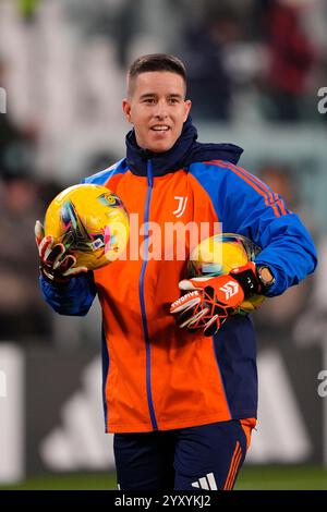 Torino, Italia. 17 dicembre 2024. Iago Lozano prima della partita di Coppa Italia tra Juventus e Cagliari allo Stadio Juventus, 17 dicembre 2024. Sport - calcio (foto Fabio Ferrari/LaPresse) crediti: LaPresse/Alamy Live News Foto Stock