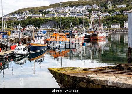 Porto dei traghetti di Mallaig, Lochaber, Inverness-shire: 2024-022-07: Nella regione scozzese delle Highland Foto Stock