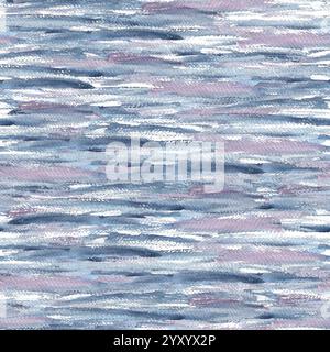 Sfondo astratto acquerello della superficie dell'acqua. Illustrazione orizzontale di alta qualità. Lavaggio a colori su carta a trama. Disegnato a mano. Buono per le carte, mestiere Foto Stock