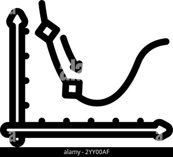 illustrazione vettoriale dell'icona della linea di apprendimento automatico della freccia della discesa in pendenza Illustrazione Vettoriale