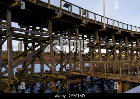 Gateshead Regno Unito: 29 ottobre 2024: Dunston Staiths sul fiume Tyne da vicino Foto Stock