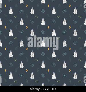Fantasia natalizia senza cuciture. Sfondo per il nuovo anno Illustrazione Vettoriale