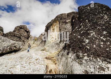 Senhora da Boa Estrella, la Torre Peak, Serra da Estrela, Beira alta, Portogallo, Europa Foto Stock