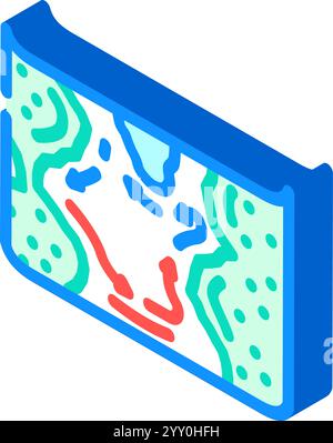 mappa delle correnti oceaniche mondo icona isometrica oceanica illustrazione vettoriale Illustrazione Vettoriale