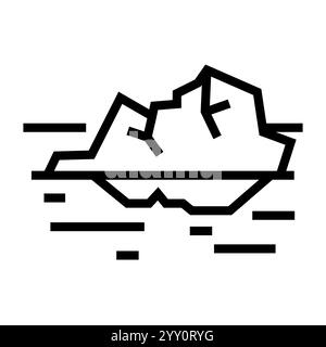 icona iceberg nera. Firma per pagina Web, app mobile, pulsante, logo. Pulsante isolato vettore. Traccia modificabile. Illustrazione Vettoriale