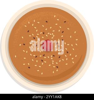 Vista dall'alto della torta di riso dolce del capodanno cinese, cibo tradizionale e concetto di vacanza Illustrazione Vettoriale