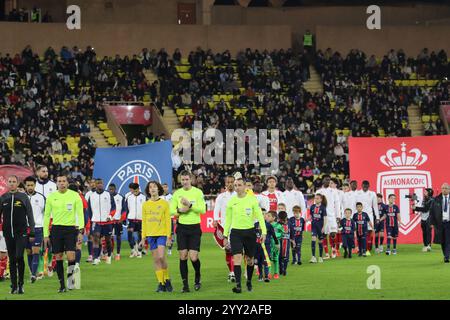 Principato di Monaco, Montecarlo - 18 dicembre 2024: Durante la partita di Ligue 1 McDoanld tra AS Monaco e PSG allo Stade Louis II foto di Maurizio Valletta/alamy.com) Foto Stock