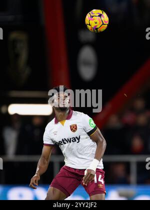 Bournemouth, Regno Unito. 16 dicembre 2024. Bournemouth, Inghilterra, 16 dicembre 2024: Mohammed Kudus del West Ham United durante la partita di calcio tra Bournemouth e West Ham United al Vitality Stadium di Bournemouth, Inghilterra. (David Horton/SPP) (David Horton/SPP) credito: SPP Sport Press Photo. /Alamy Live News Foto Stock