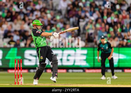 Melbourne, Australia, 18 dicembre 2024. L'Hilton Cartwright of Melbourne Stars tira durante la partita del KFC Big Bash League (BBL14) T20 tra Melbourne Stars e Brisbane Heat al Melbourne Cricket Ground il 18 dicembre 2024 a Melbourne, Australia. Crediti: Santanu Banik/Speed Media/Alamy Live News Foto Stock