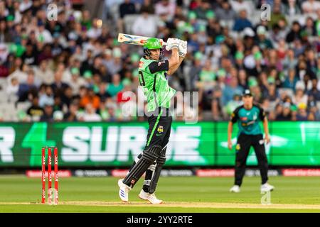 Melbourne, Australia, 18 dicembre 2024. Beau Webster di Melbourne Stars batte durante la partita T20 del KFC Big Bash League (BBL14) tra Melbourne Stars e Brisbane Heat al Melbourne Cricket Ground il 18 dicembre 2024 a Melbourne, Australia. Crediti: Santanu Banik/Speed Media/Alamy Live News Foto Stock