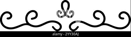 Questo elegante design fiorito crea un sofisticato bordo orizzontale, aggiungendo un tocco di fascino classico e fascino visivo con i suoi intricati vortici Illustrazione Vettoriale