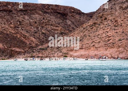 Scena in spiaggia sull'isola di Espíritu Santo, Sea of Cortés, Baja California Sur, Messico Foto Stock