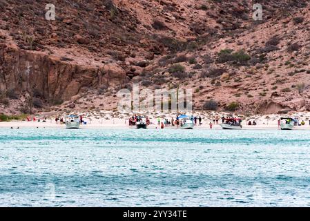 Scena in spiaggia sull'isola di Espíritu Santo, Sea of Cortés, Baja California Sur, Messico Foto Stock