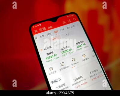 SUQIAN, CINA - 19 DICEMBRE 2024 - illustrazione caduta delle scorte USA, Suqian, provincia di Jiangsu, Cina, 19 dicembre, 2024. Foto Stock