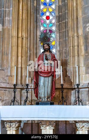 All'interno della chiesa del Monastero di Santa Maria da Vitoria, Madonna della Vittoria a Batalha, Portogallo. Un sito Patrimonio dell'Umanità Foto Stock