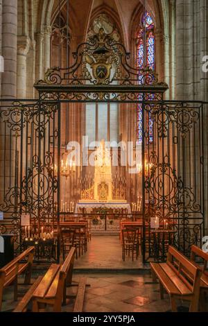 Kathedrale Saint-Etienne, erste gotische Kathedrale, Sens, Burgund, dipartimento Yonne, regione Bourgogne-Franca-Contea, Frankreich *** Cattedrale di Saint Etienne, prima cattedrale gotica, Sens, Borgogna, dipartimento di Yonne, regione di Bourgogne Franche Comte, Francia Foto Stock