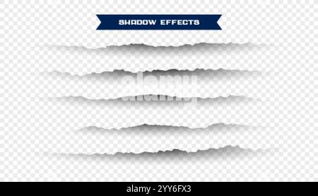 set di ombre strappate della carta Illustrazione Vettoriale