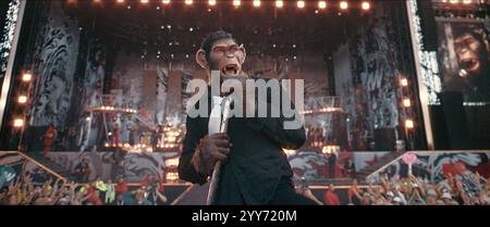 DATA DI RILASCIO: 17 gennaio 2025. TITOLO: Better Man. STUDIO: Immagini fondamentali. DIRETTORE: Michael Gracey. TRAMA: Un singolare profilo della superstar pop britannica Robbie Williams. INTERPRETATO DA JONNO DAVIES nel ruolo di Robbie Williams. (Immagine di credito: © Paramount Pictures/Entertainment Pictures/ZUMAPRESS.com) SOLO PER USO EDITORIALE! Non per USO commerciale! Foto Stock