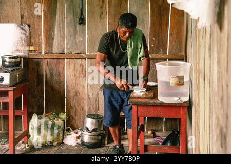 Facce del Perù: Riberenos dell'Amazzonia Foto Stock