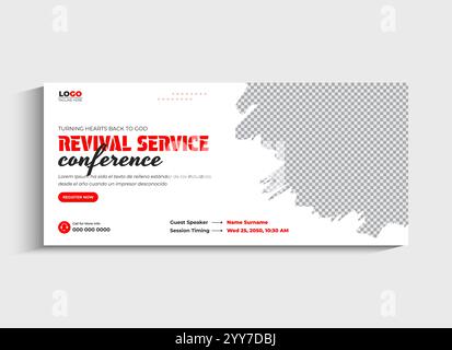 Revival Conference Service: Copertina dei social media o modello di banner Web Illustrazione Vettoriale