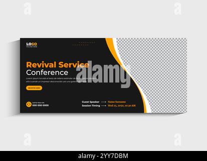 Revival Conference Service: Copertina dei social media o modello di banner Web Illustrazione Vettoriale