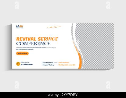 Revival Conference Service: Copertina dei social media o modello di banner Web Illustrazione Vettoriale