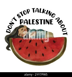 Illustrazione vettore Palestina libera, stand con illustrazione vettore Palestina, vettore Palestina, Illustrazione Vettoriale