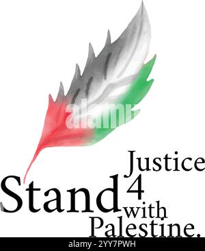 Illustrazione vettore Palestina libera, stand con illustrazione vettore Palestina, vettore Palestina, Illustrazione Vettoriale
