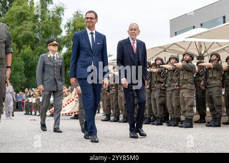 Österreich, Vorarlberg: Bregenzer Festspiele 2024 Eröffnung 17. Juli 2024 Bundespräsident Van der Bellen & Landeshauptmann Markus Wallner Copyright: XLukaxKolanovicx Foto Stock