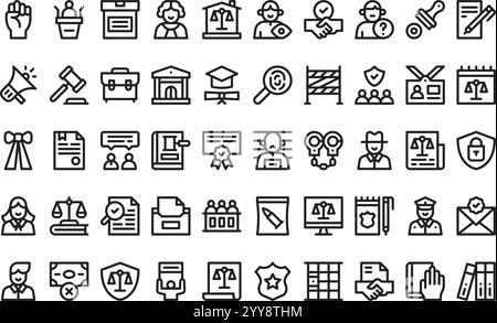 Raccolta di icone vettoriali di alta qualità con traccia modificabile. Ideale per progetti professionali e creativi. Illustrazione Vettoriale