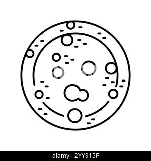 Icona della linea nera delle micro cave. Elemento isolato vettoriale. Traccia modificabile. Illustrazione Vettoriale