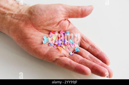 Nanoplastica e microplastica Foto Stock